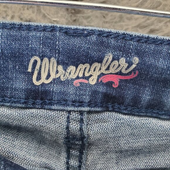 Wrangler Jeans Womens Size 1x32 Blue Trouser Flare Stretch Denim - Picture 2 of 12